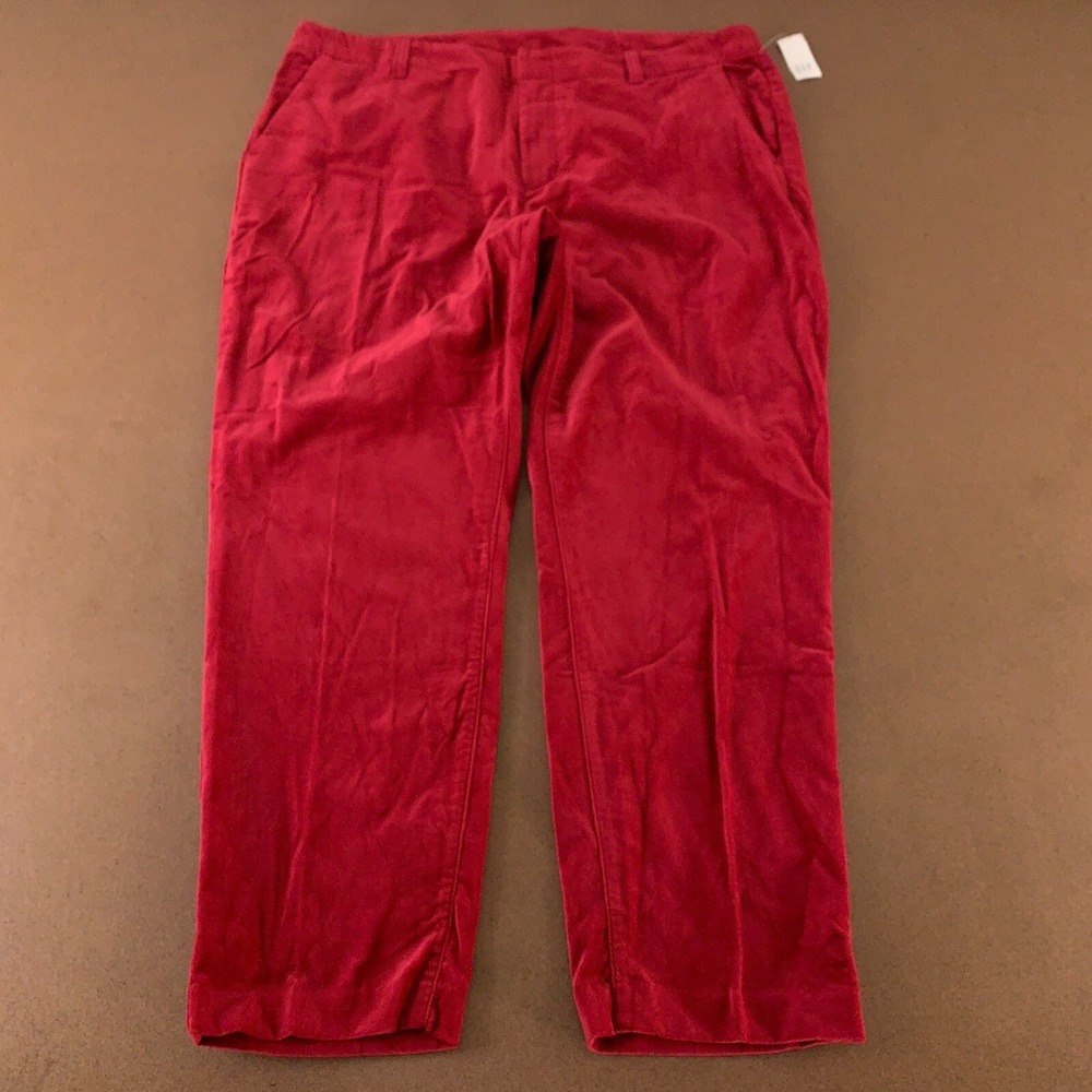 GAP Women's Size 18 Slim Fit Red Mid Rise Velvet Downtown Khakis NQT